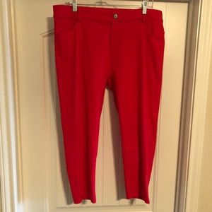 Red cropped jeggings